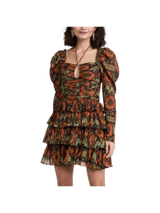 Ulla Johnson Dresses & Skirts - Ulla Johnson Naiya Dress Nocturne Ikat Metallic Stripe Ruffle Mini Size 6